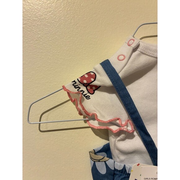 NWT Disney Baby Blue Minnie Mouse Bubble Overall Romper & Tee Outfit - 6-9M - Picture 3 of 4